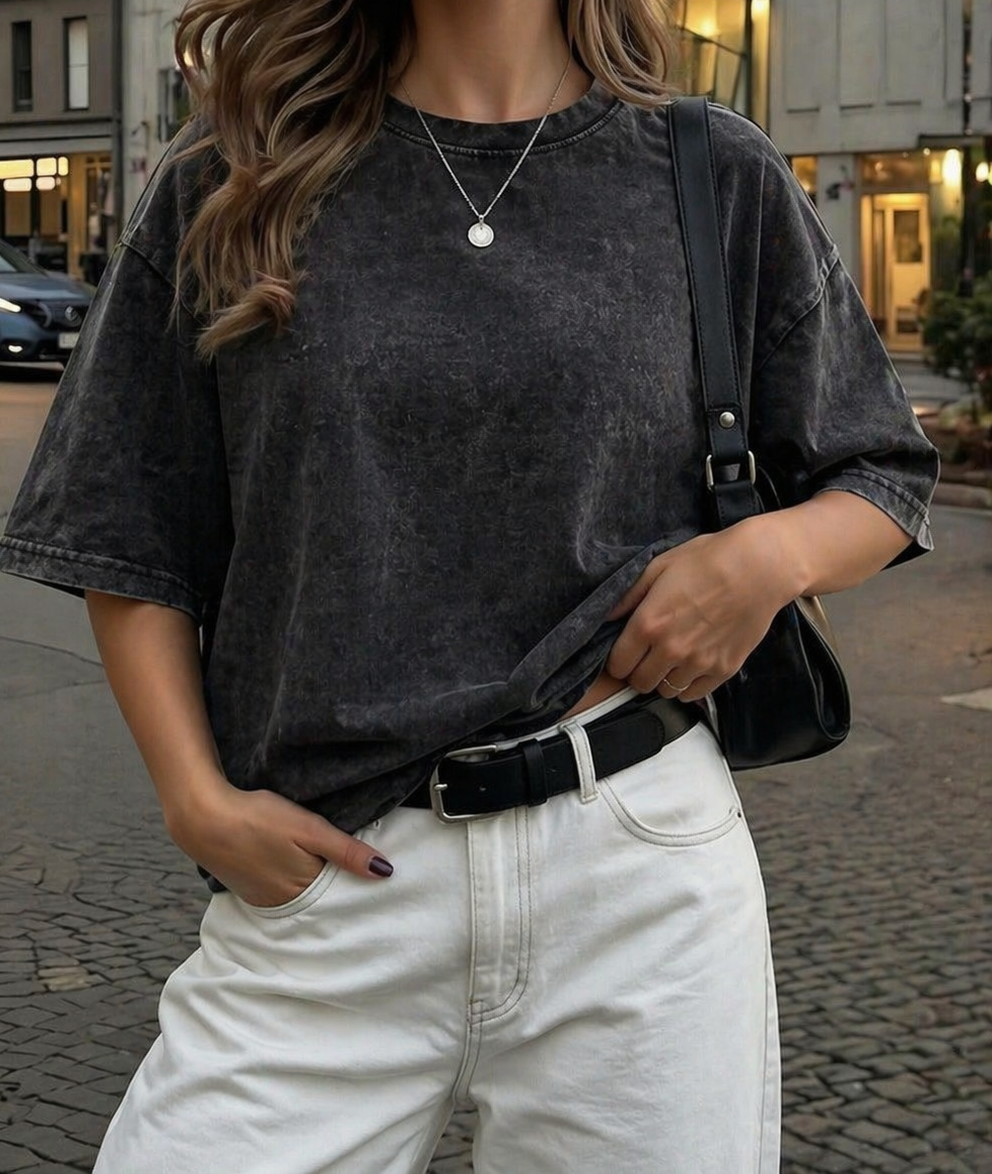 Acid wash tee