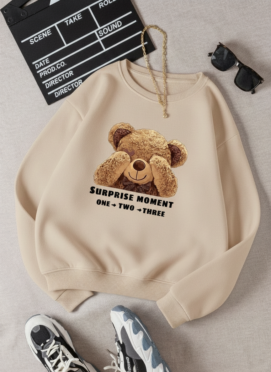 Sweatshirt surprise moment