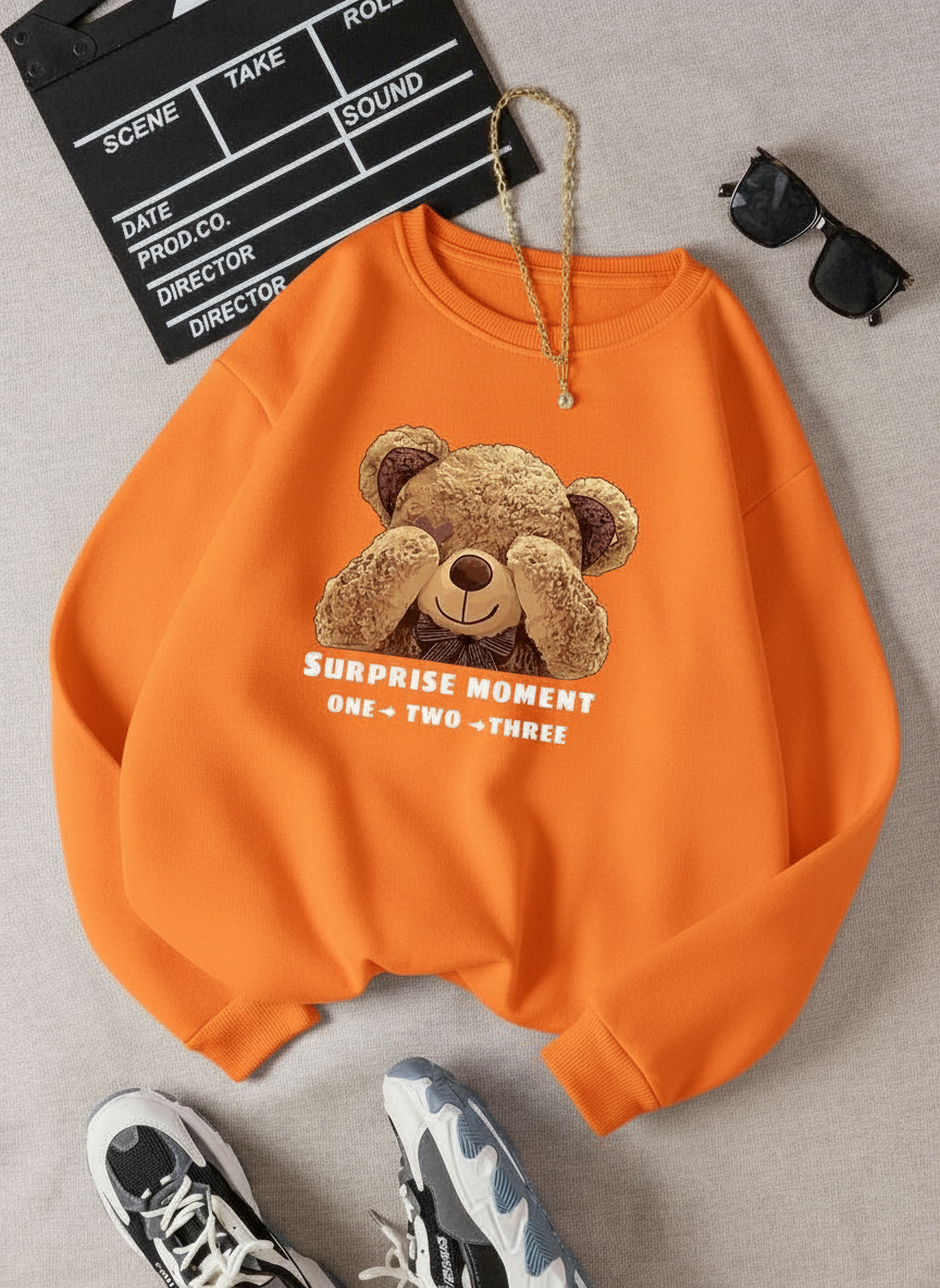 Sweatshirt surprise moment