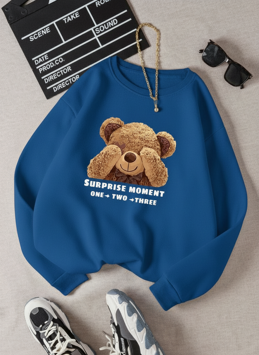 Sweatshirt surprise moment