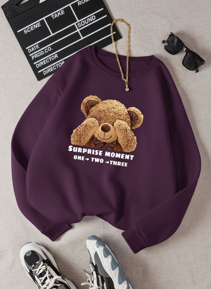 Sweatshirt surprise moment