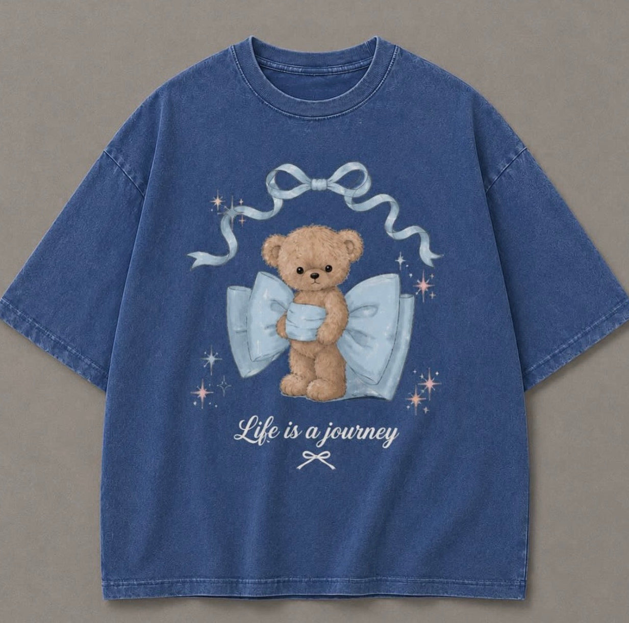 T-SHIRT LIFE IS A JOURNY ACID WASH