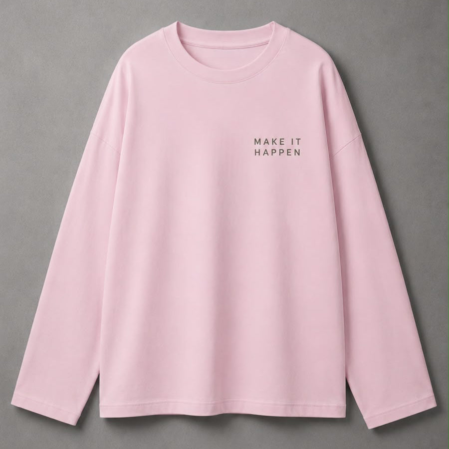 Pull manche longue rose make it happen