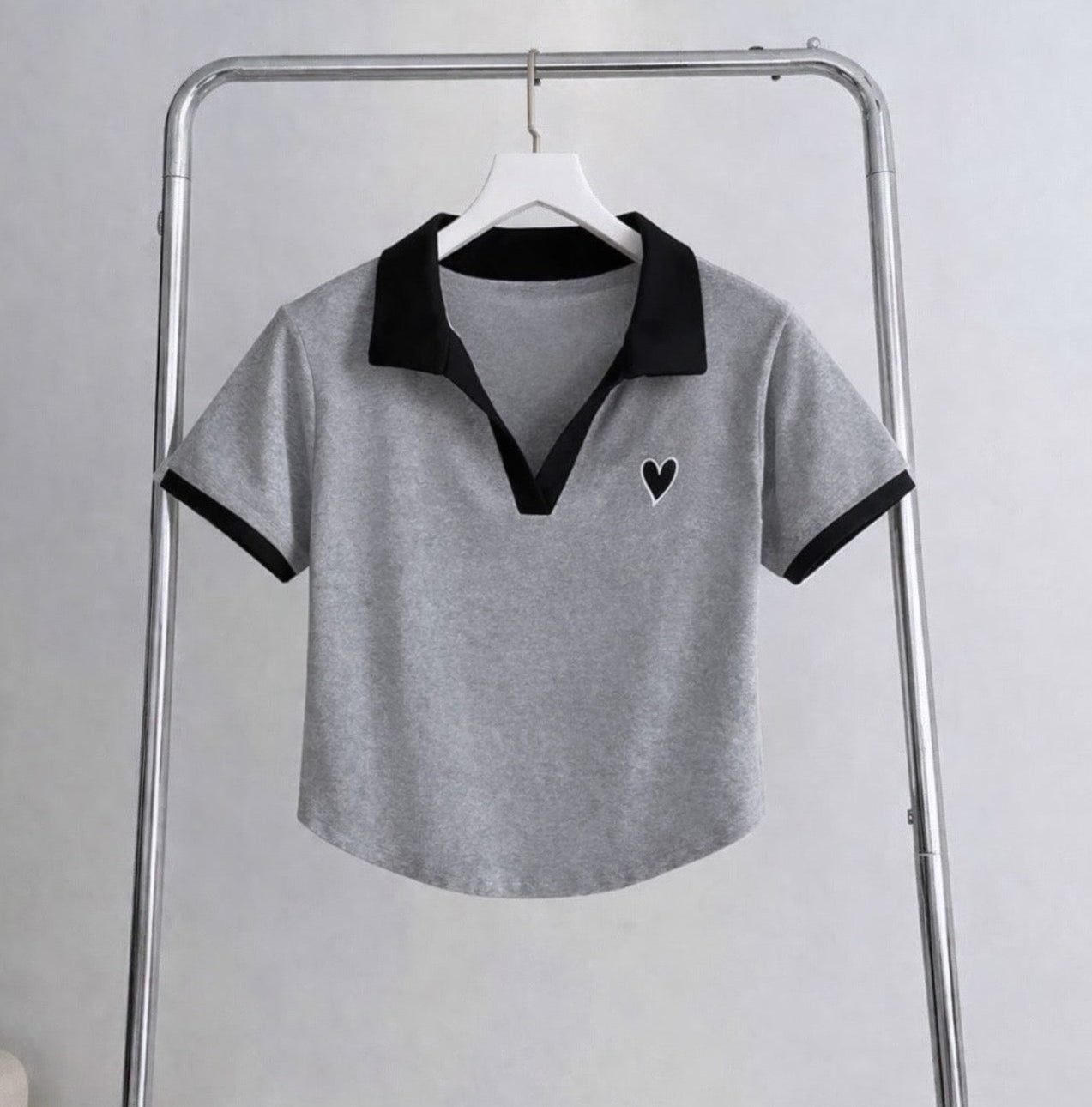 Top Gris Col noir Coeur