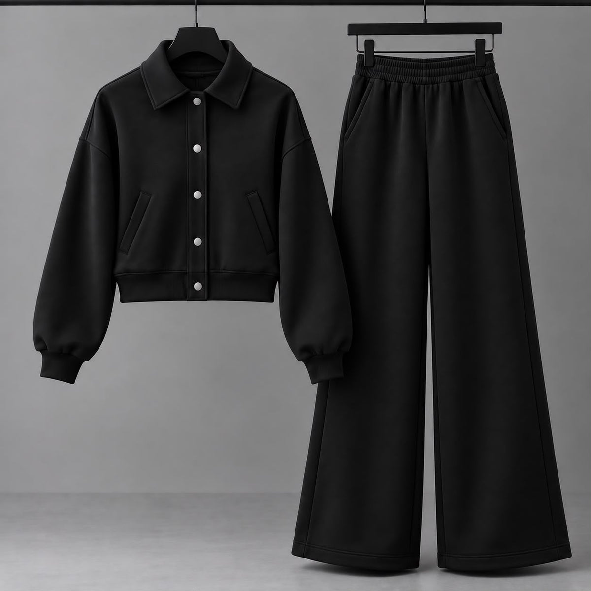 Ensemble jacket col bouton
