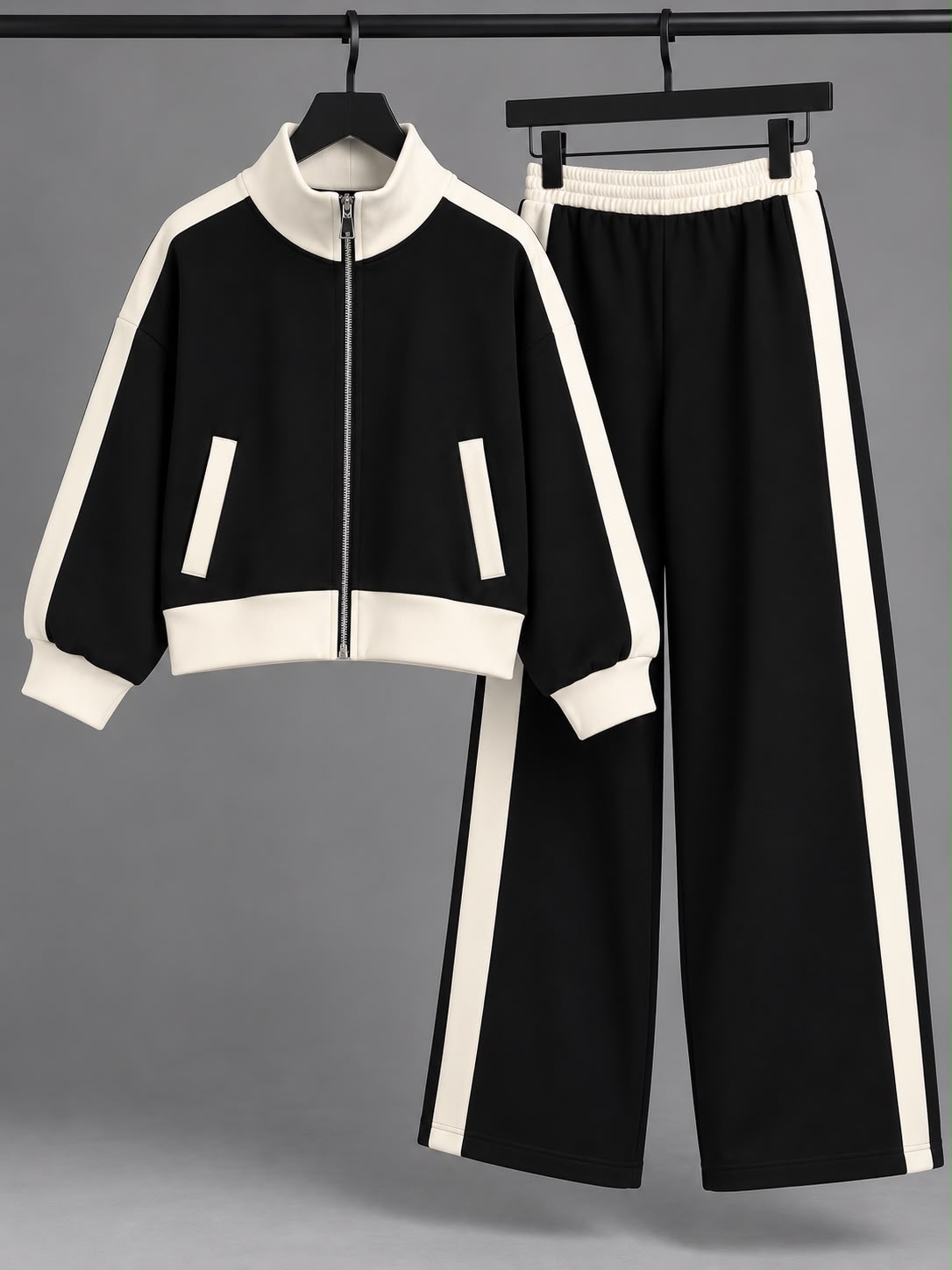 Ensemble Ribana noir blanc cassé