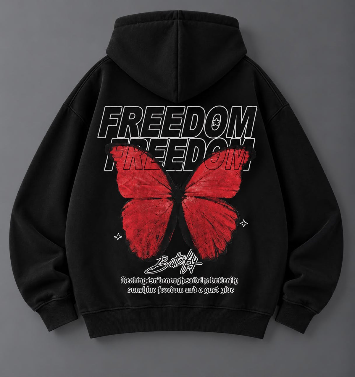 Hoodie freedom butterfly