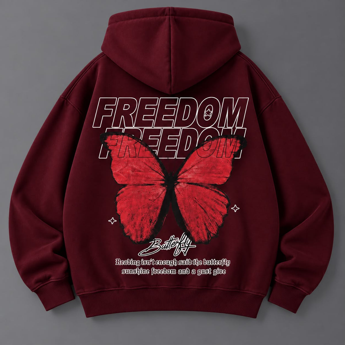 Hoodie freedom butterfly
