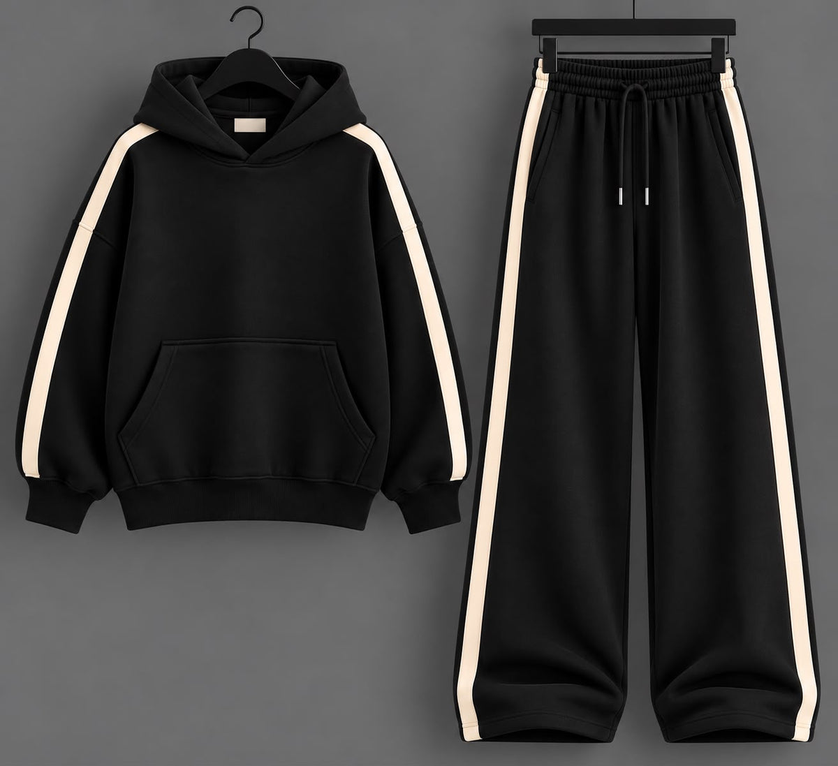 Ensemble simple noir band beige