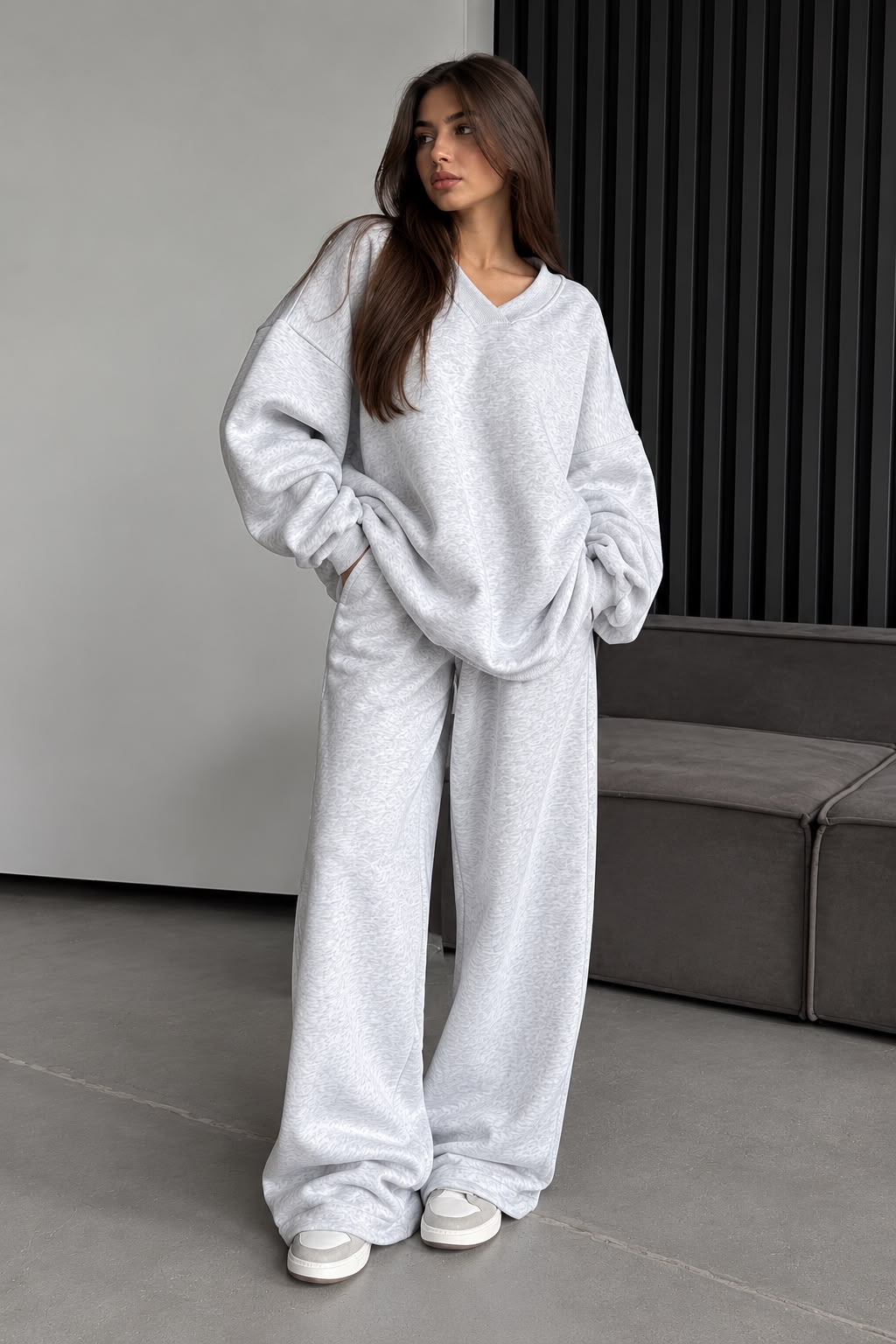 Ensemble sweat col V rima