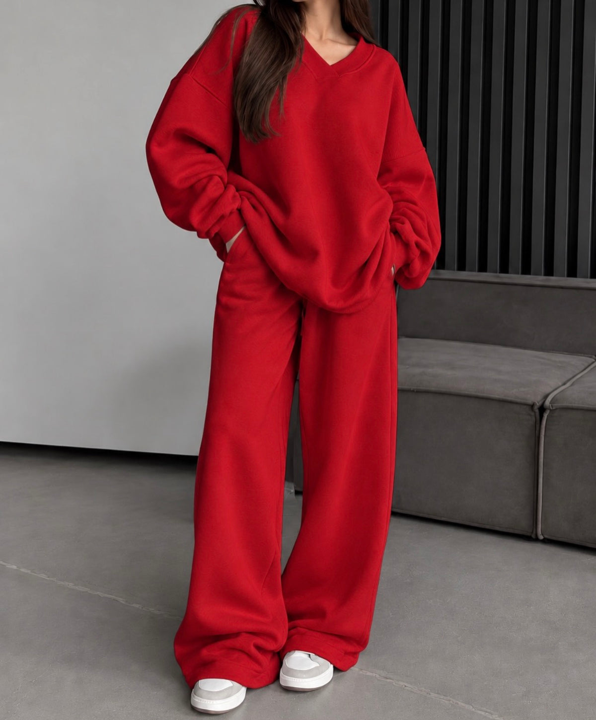 Ensemble sweat col V rima