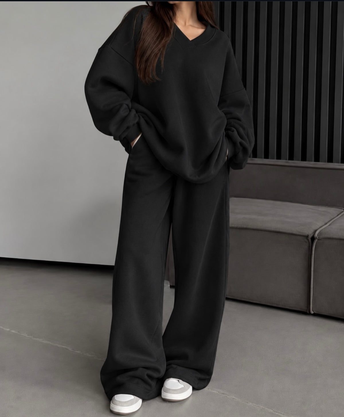 Ensemble sweat col V rima